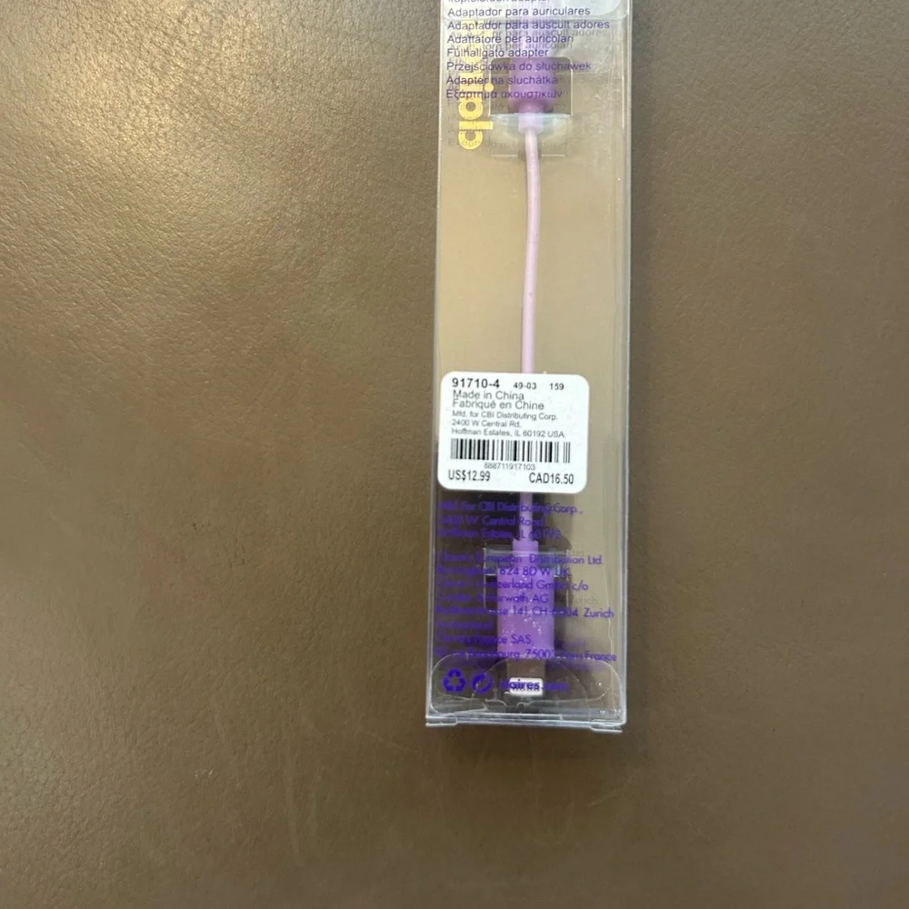 Glittery 💜purple Lightning to 3.5mm headphone Jack Adapter
